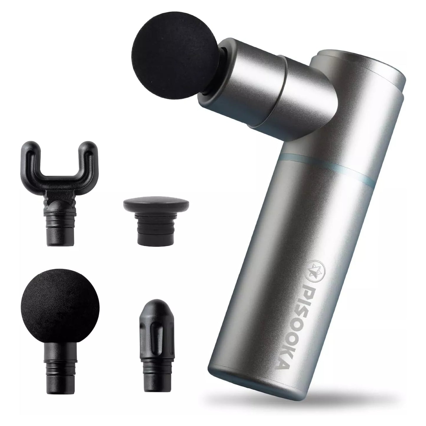 4 Speed Mini Deep Tissue Portable Massage Gun for Neck Back Pain Relief - Silver