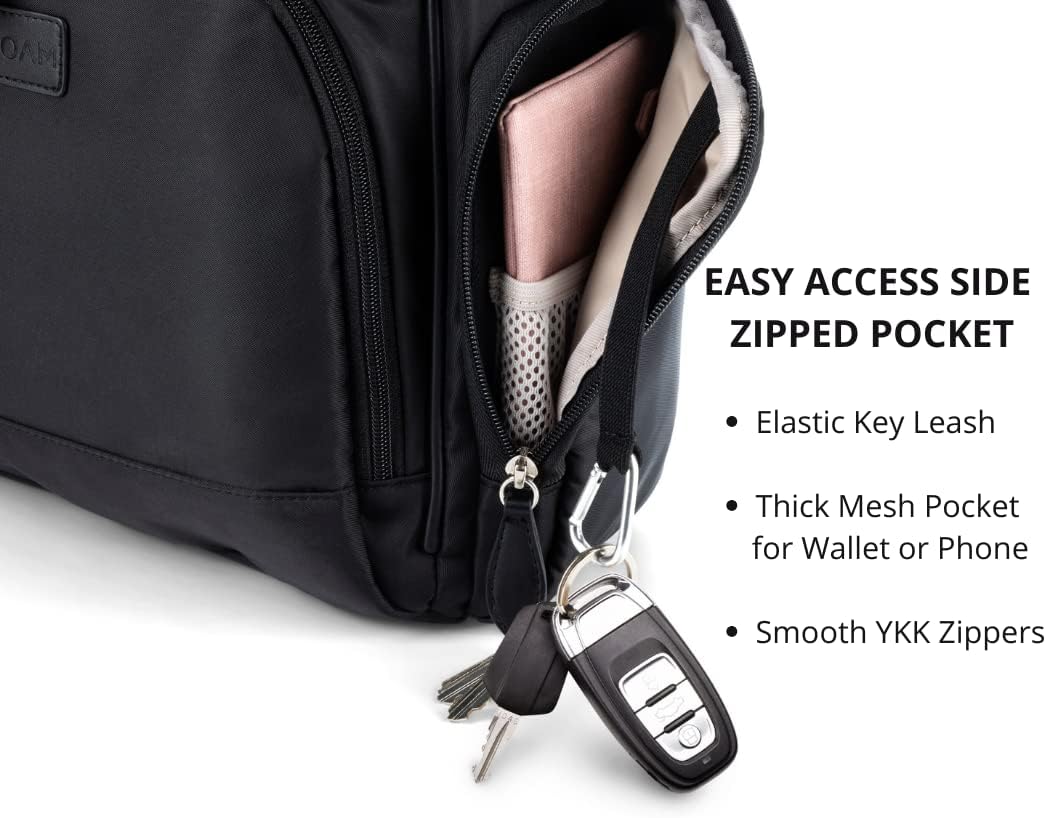 LOLA & ROAM Nylon and Vegan Leather Lightweight Diaper Bag Backpack