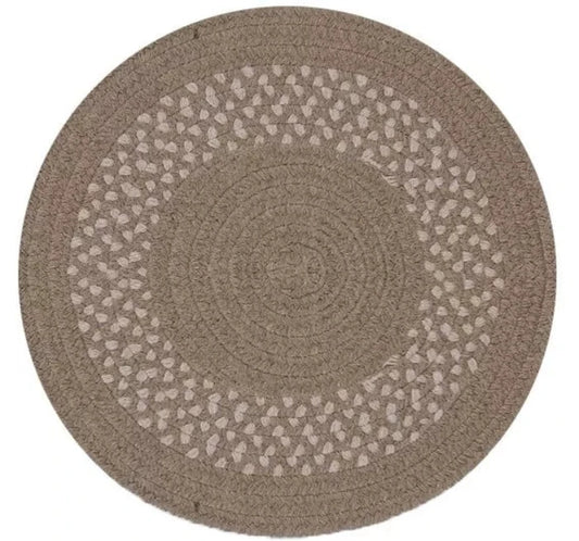 7ft Round Colonial Mills Grano Handcrafted Braided Rug - Mocha - Wool Blend - Made in USA